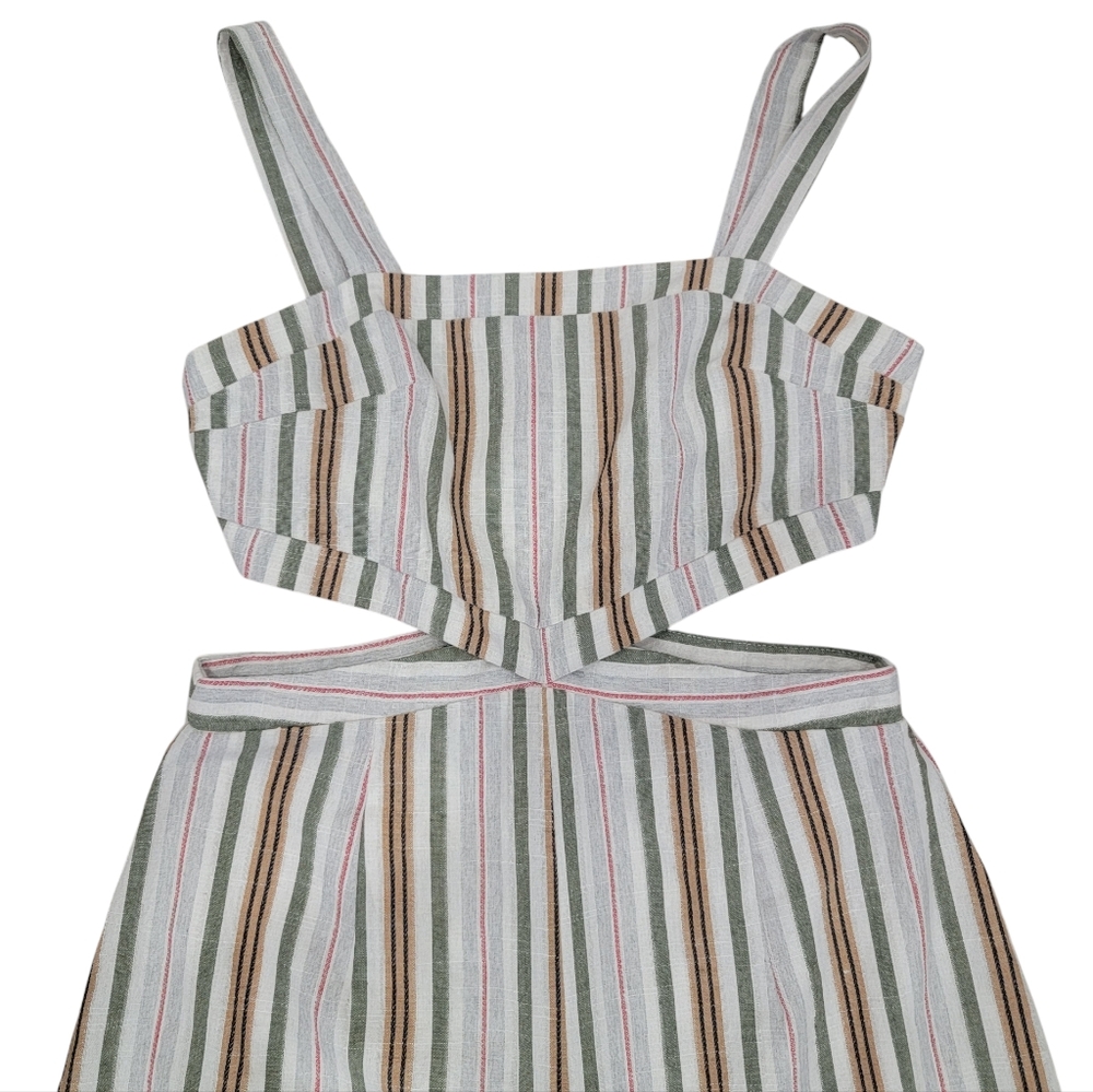 Talulah Striped Wide Leg Jumpsuit Side Cutouts Coastal Lightweight Women… - Picture 9 of 17
